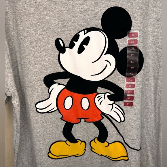 NWT Disney Unisex Vintage Mickey Mouse Tee T-shirt Size XL Gray - Picture 2 of 4